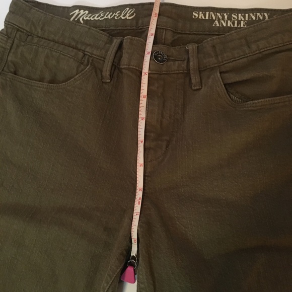 Madewell Skinny Skinny Ankle Jeans Olive Green EUC - Picture 8 of 11